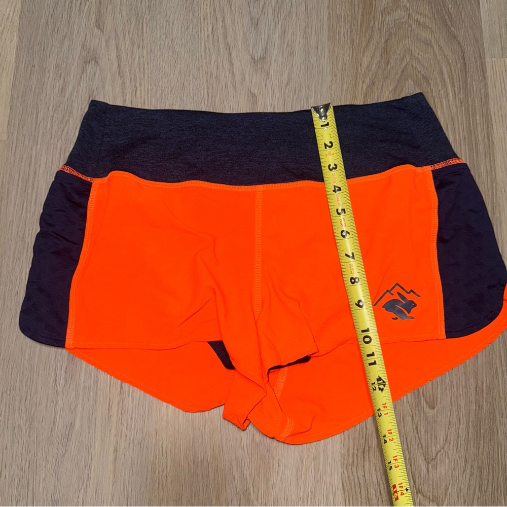 Run in Rabbit Orange & Blue Running Shorts - Size Large - Picture 6 of 7